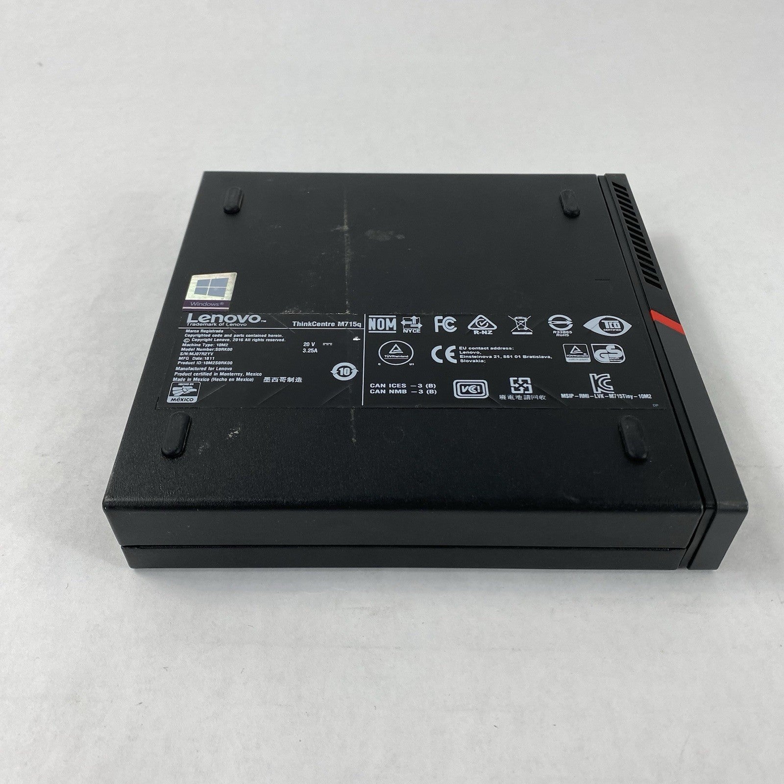 Lenovo ThinkCentre M715Q Micro AMD Pro A6-9500E 3.00 GHz 4 GB RAM No SSD/OS/AC7