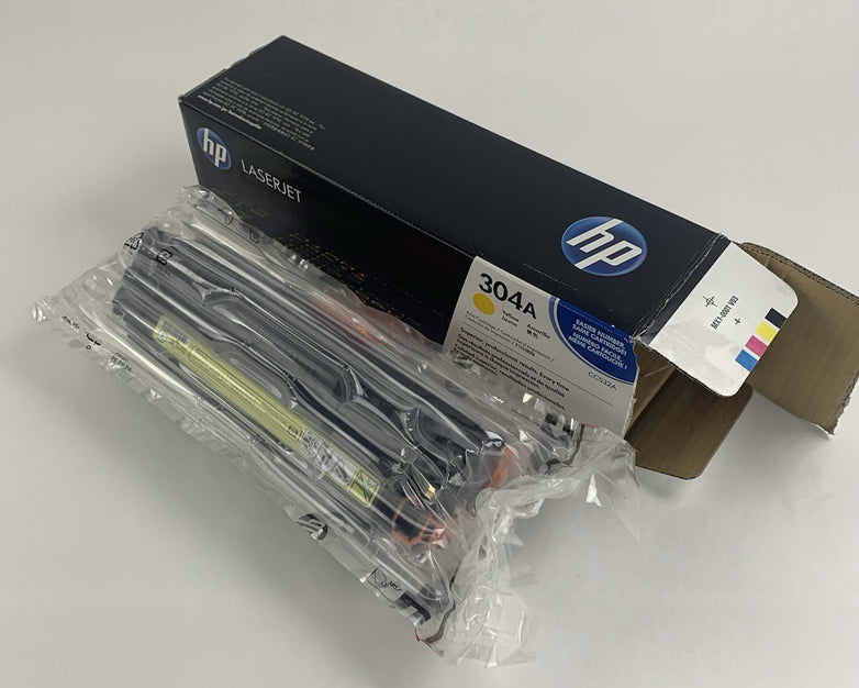 HP 304A CC532A Yellow Genuine OEM Print Cartridge Open Box Sealed Bag