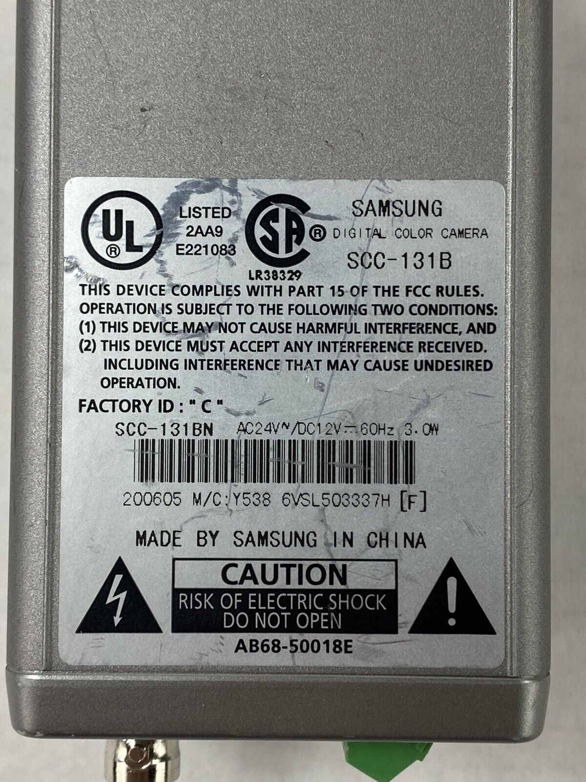 Lot of 2 Samsung SCC-131B Digital Color Camera No Lens Tested