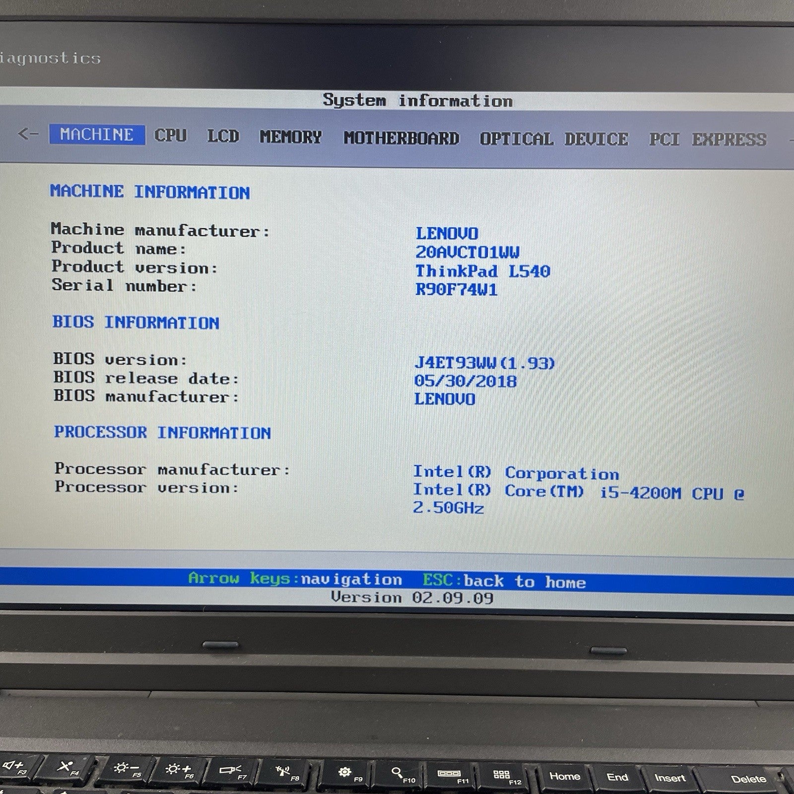 Lenovo ThinkPad L540 15.6" i5-4200M 2.50 GHz 8 GB RAM No SSD/OS/AC4