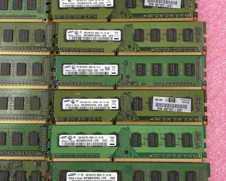 Samsung Assorted DDR2/DDR3 Desktop RAM Lot 22pc 44GB Total Untested