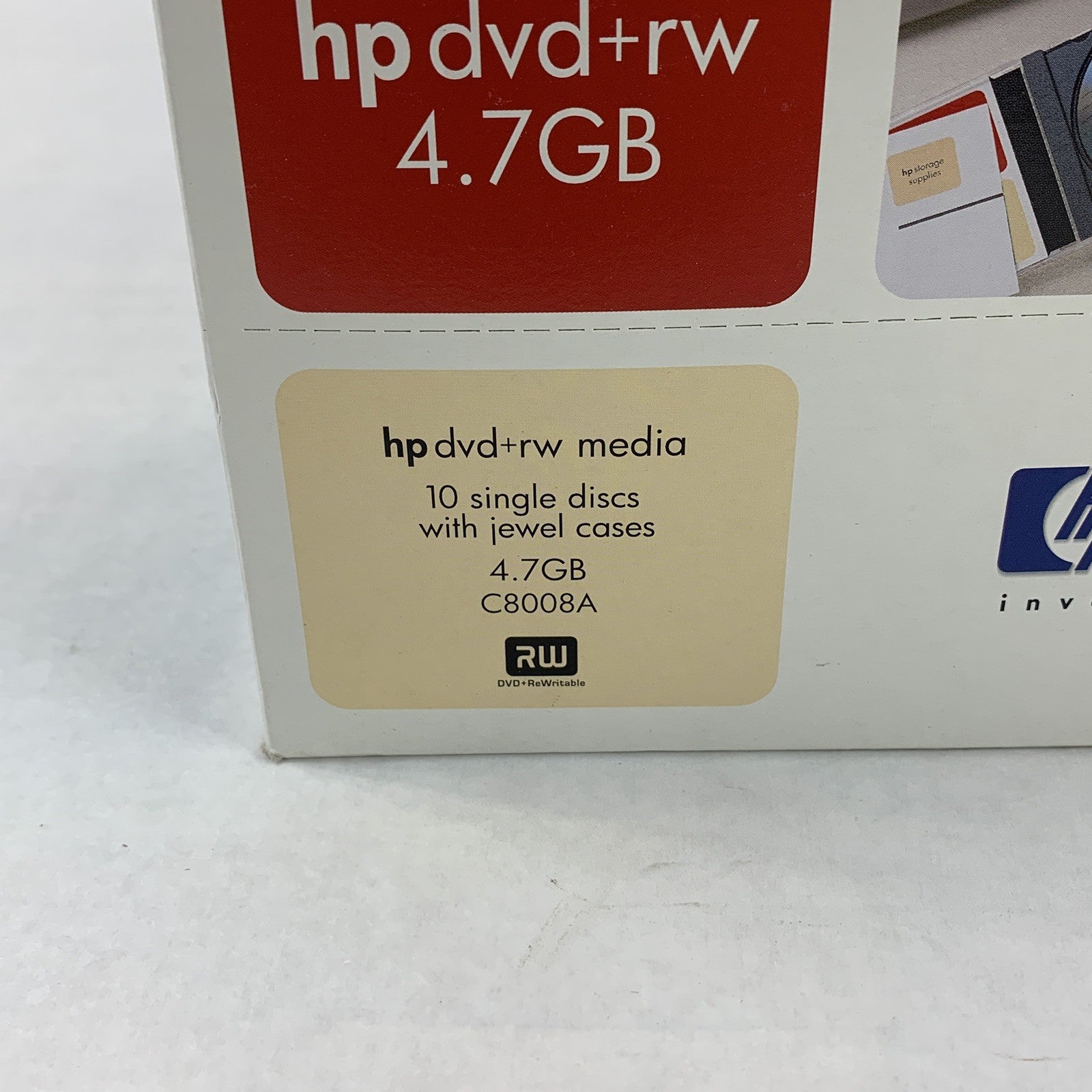 HP C8008A 4.7GB Rewritable DVD+RW Disc NOS 10 Pack New OEM Sealed