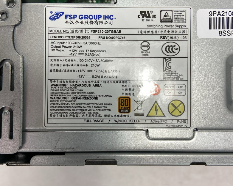 Lenovo ThinkCentre M710s SFF Intel Core i5-7400 3GHz 8GB RAM No HDD No OS