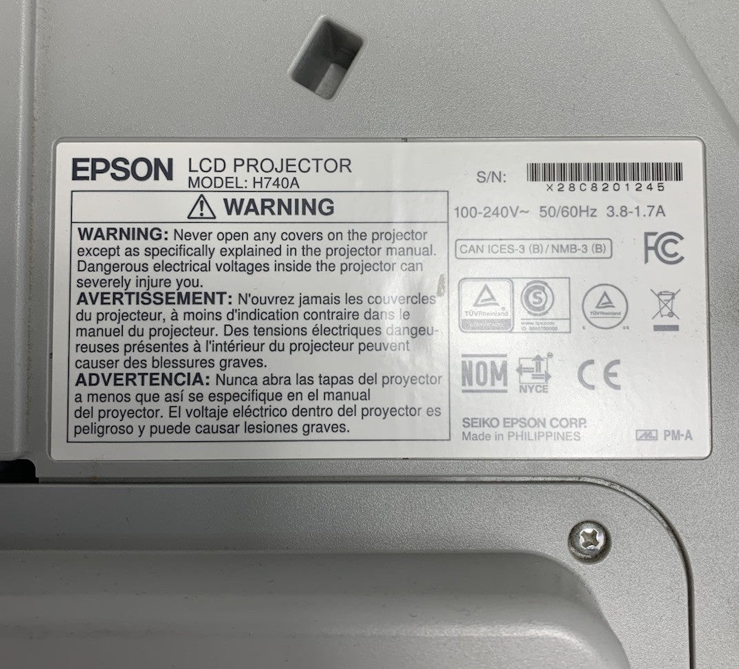Epson PowerLite 695Wi H740A LCD Lamp Projector 883 Lamp Hours - No Remote7