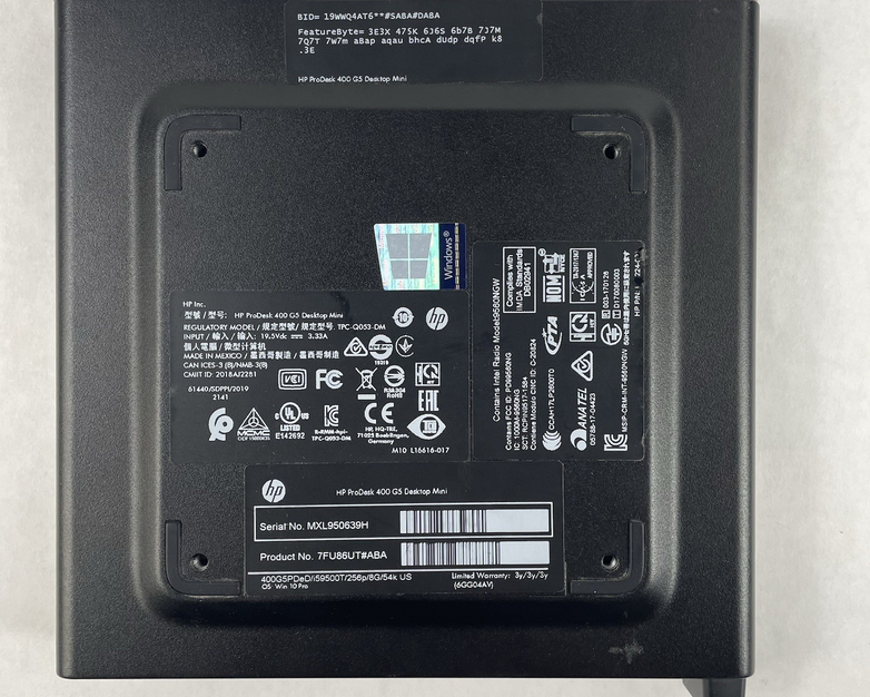 HP ProDesk 400 G5 Micro i5-9500T 2.20 GHz 8 GB RAM No SSD/OS/AC