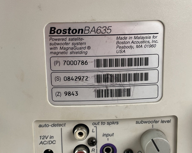 Boston Acoustics BA635 2.1 Speaker Tested With Power Cord