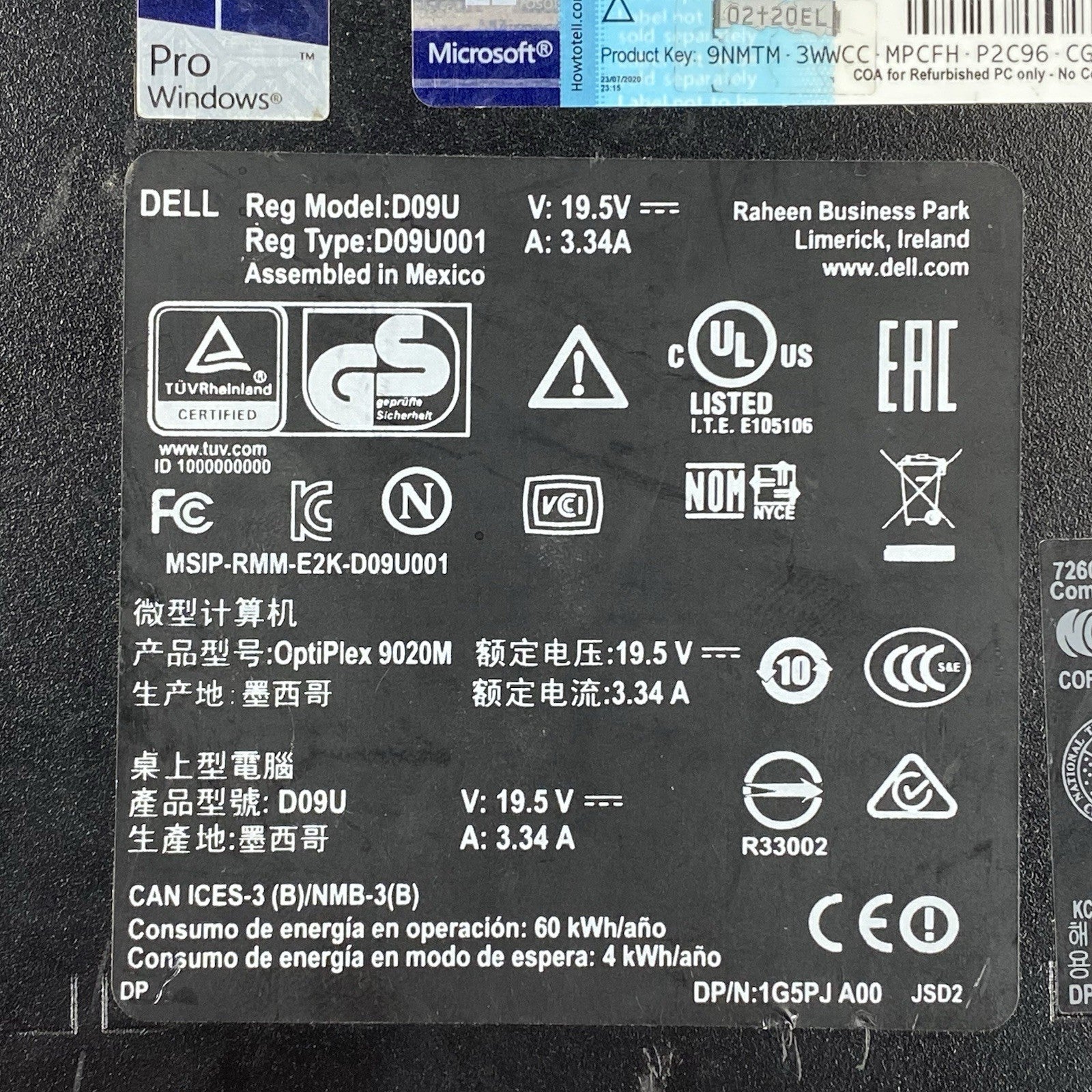 Dell OptiPlex 9020M Micro Intel Core i5-4590T 2GHz 8GB RAM No HDD OS AC READ