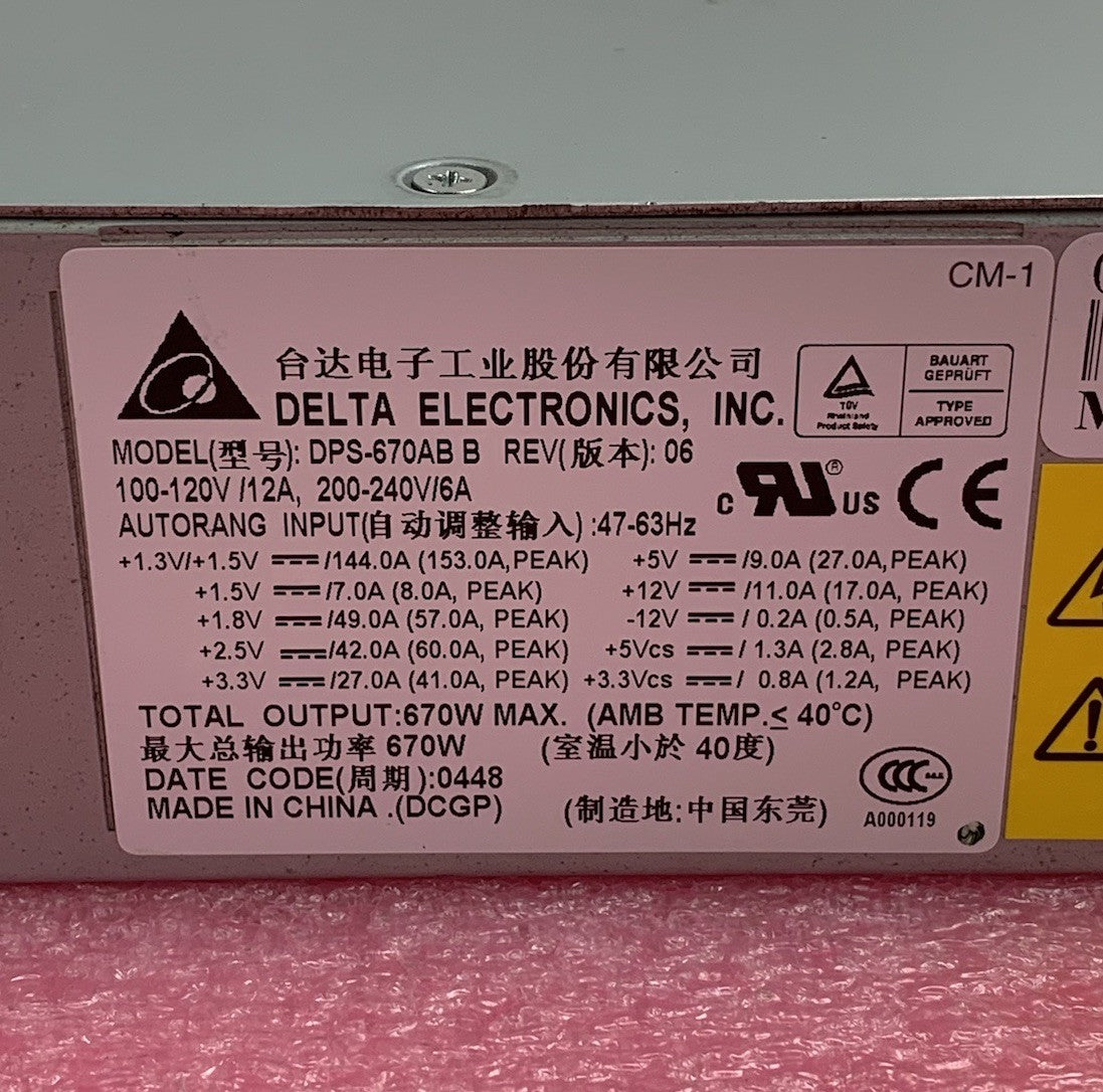 Delta Electronics DPS-670AB 670W Server Power Supply