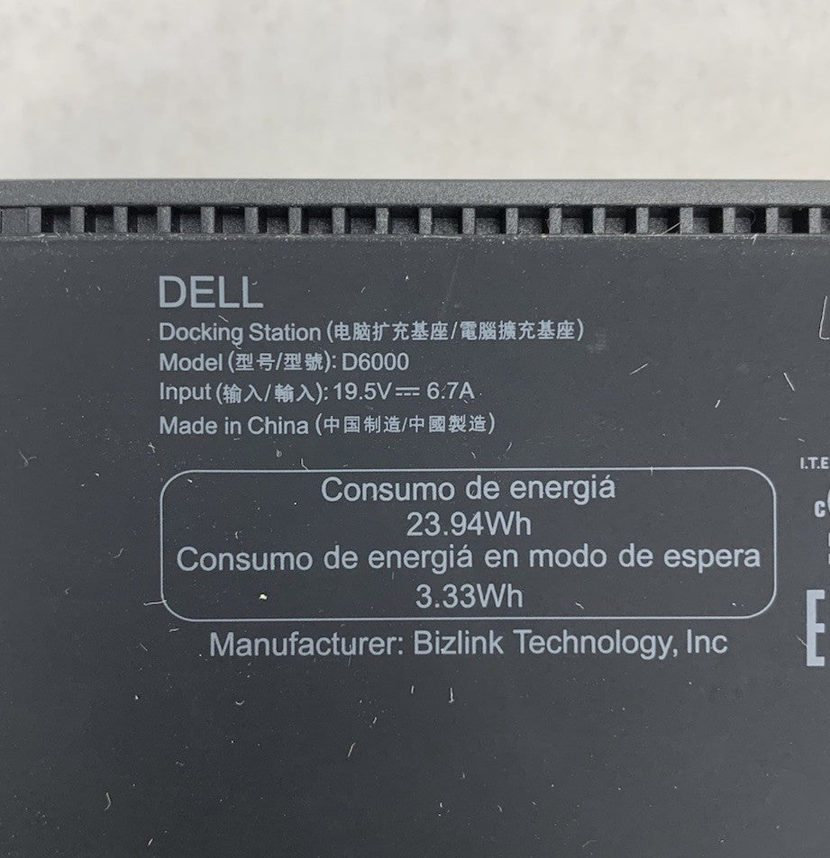 Dell D6000 19.5V 6.7A Universal Docking Station10