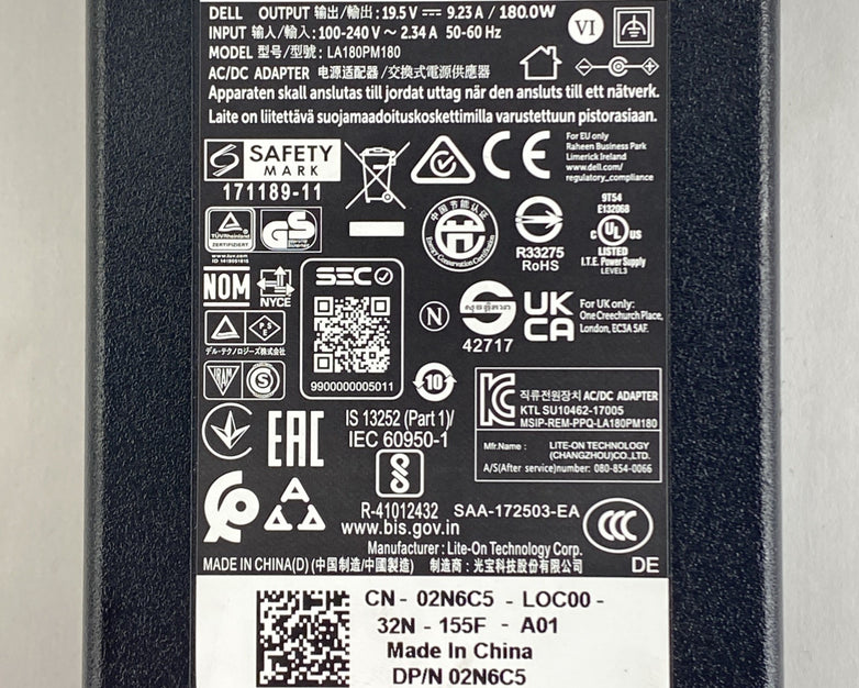 Dell LA180PM180 AC/DC Adapter 180W Lot of 2
