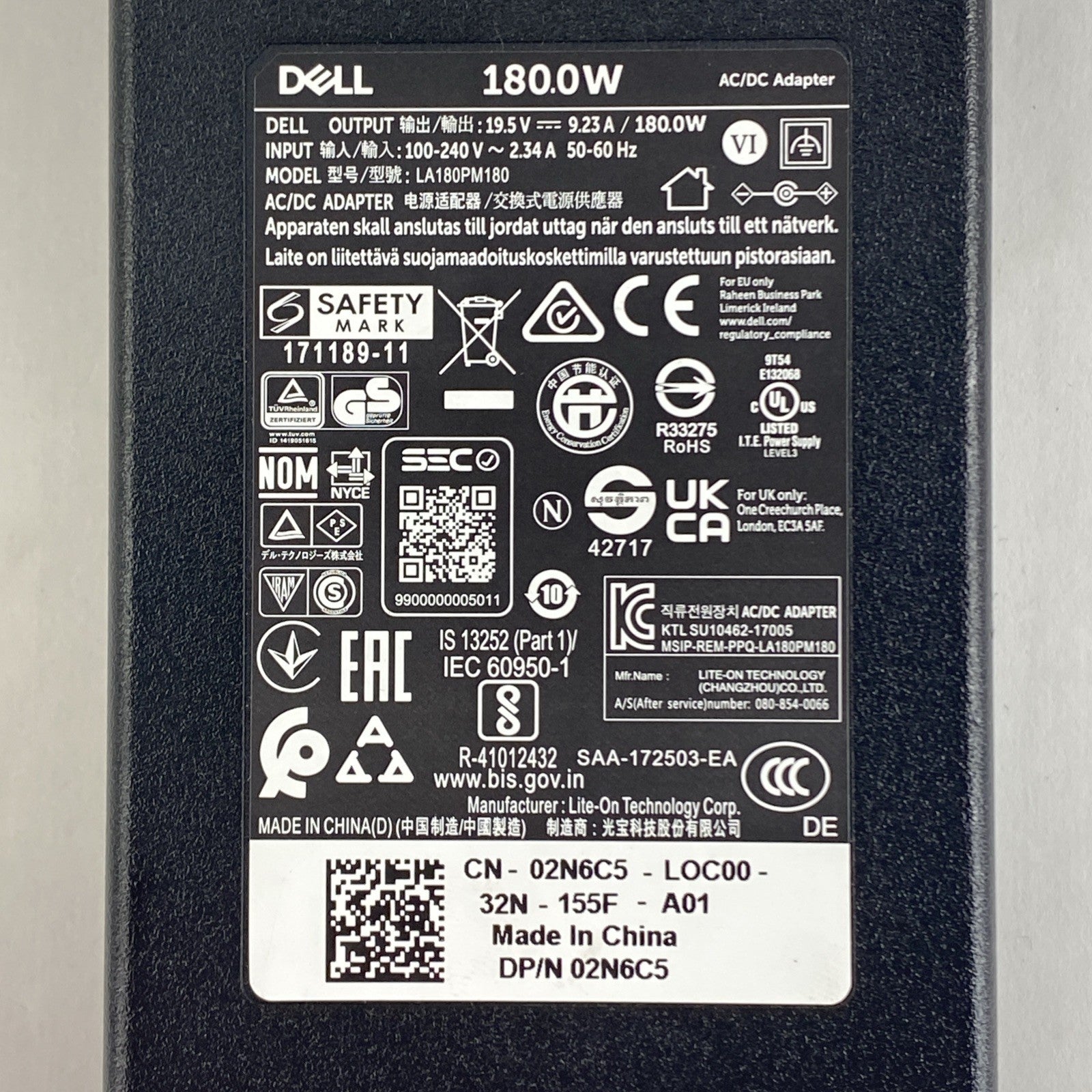 Dell LA180PM180 AC/DC Adapter 180W Lot of 24