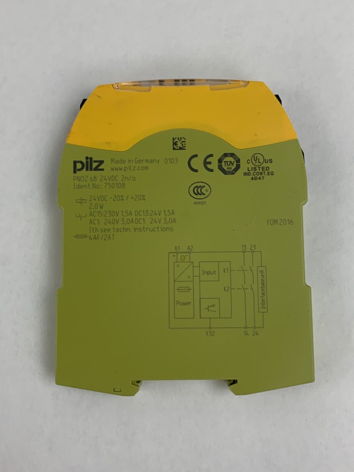 Pilz 750108 PNOZ s8 24VDC Contact Expansion Module Missing Terminal Untested