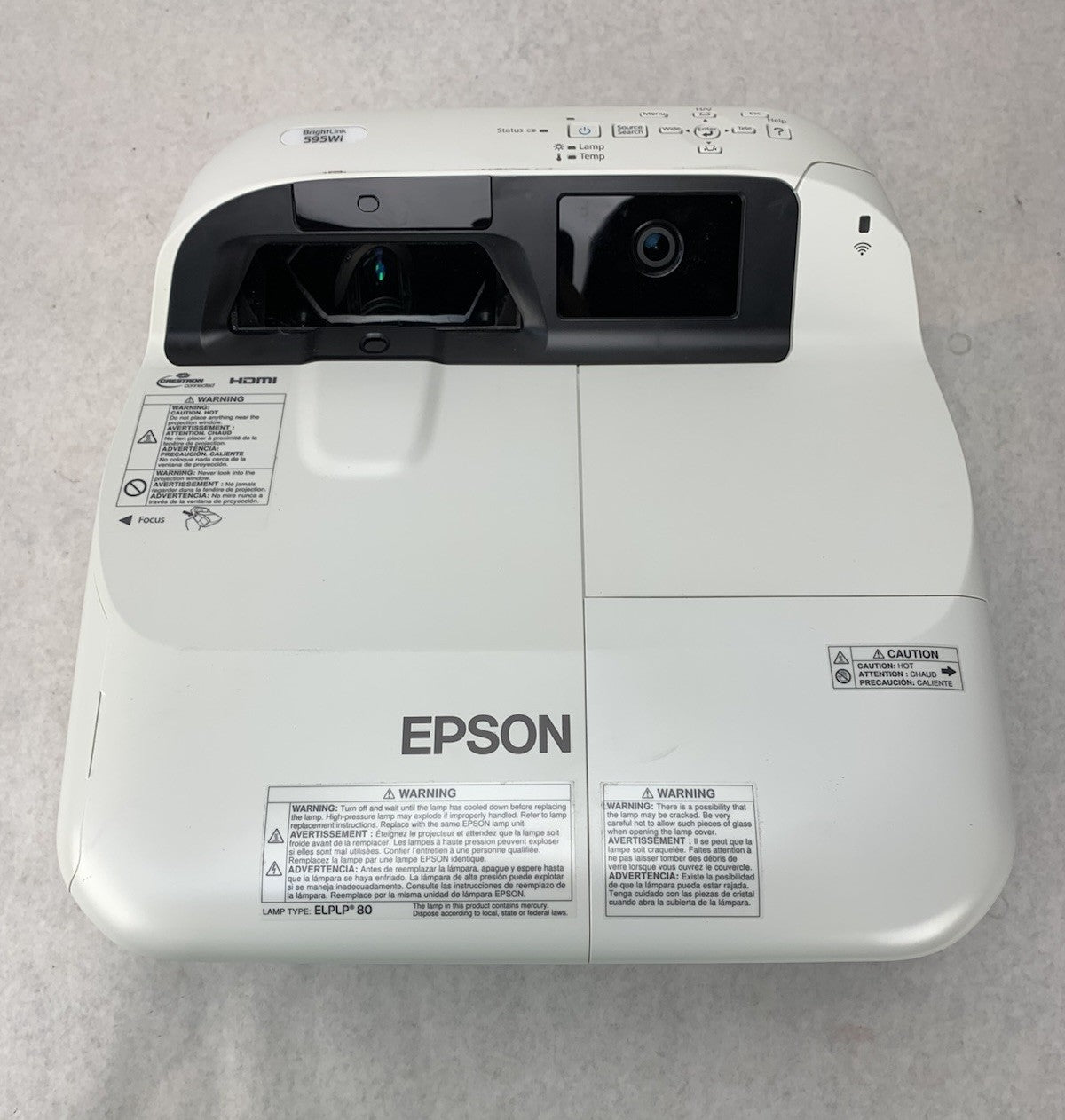 Epson H599A BrightLink 595Wi LCD Lamp Projector 741 Lamp Hours No Remote5