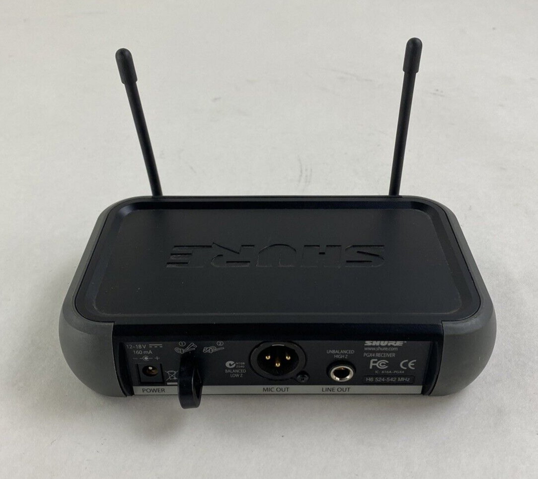 Shure PGX4 Wireless Receiver H6 524-542 MHz For Parts or Repair