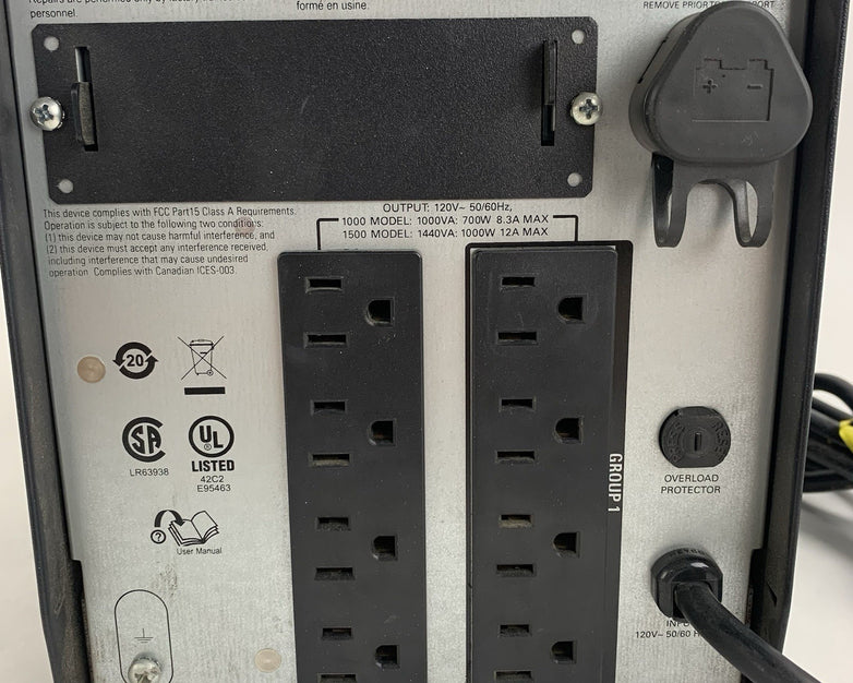 APC SMT1500 1500 120V 8 Outlet Power Supply Tested No Batteries