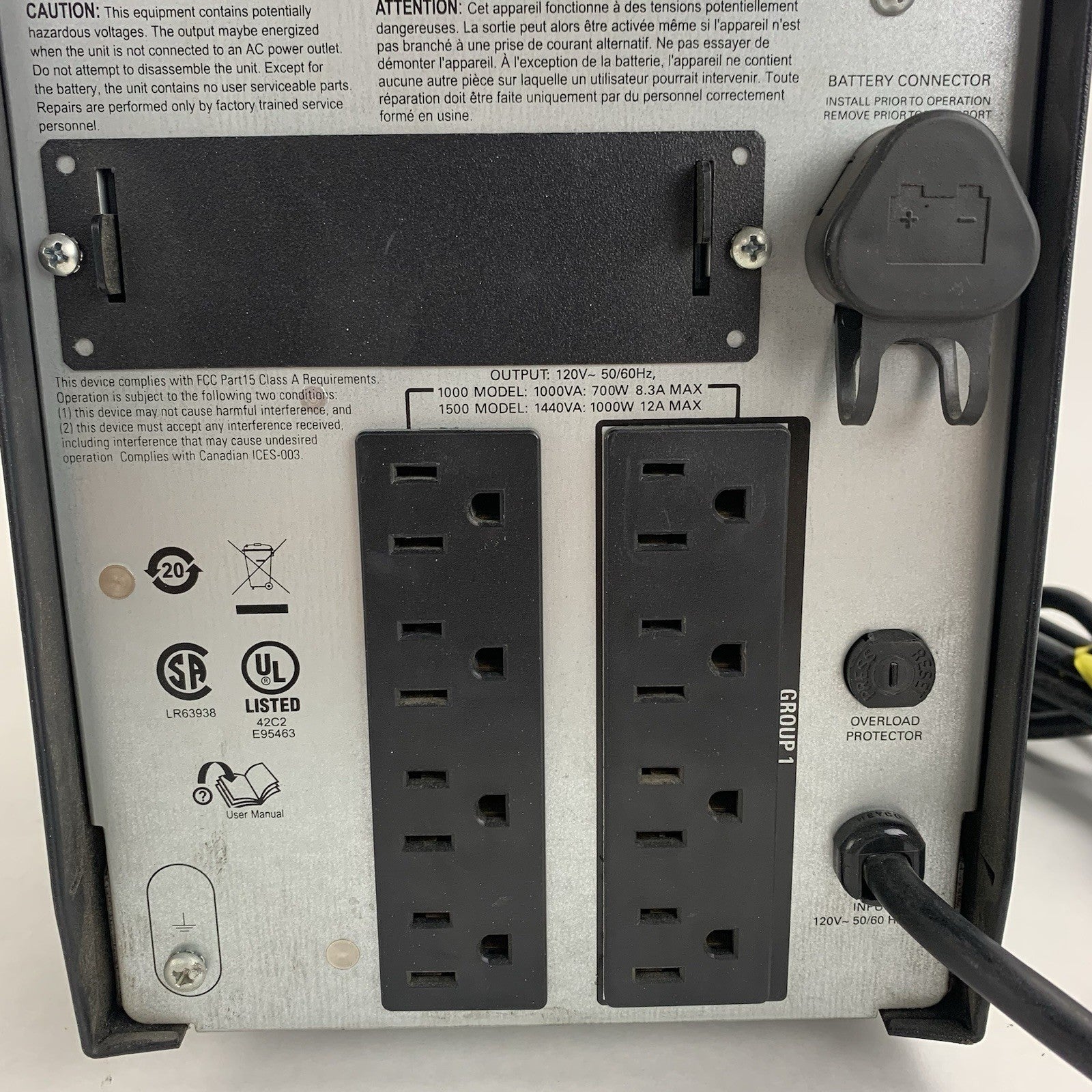 APC SMT1500 1500 120V 8 Outlet Power Supply Tested No Batteries6