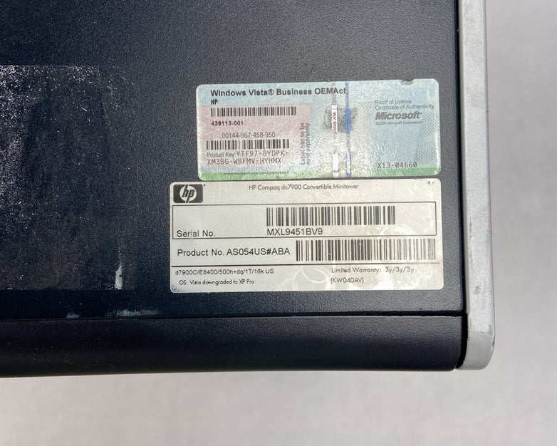 HP Compaq dc7900 MT Intel Core 2 Duo E8400 3GHz 1GB RAM No HDD No OS