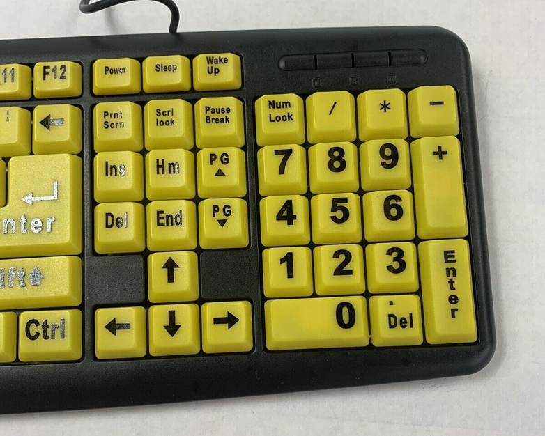 EZ Eyes HPO-J1305 Large Print Wired Keyboard