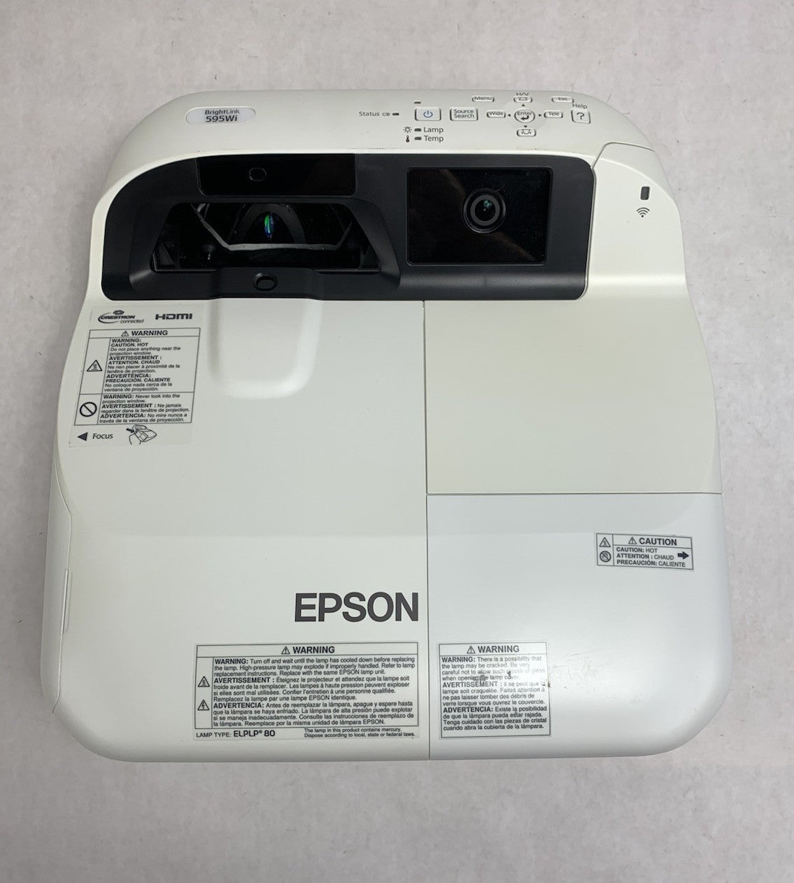 Epson H599A BrightLink 595Wi LCD Lamp Projector 38 Lamp Hours No Remote5