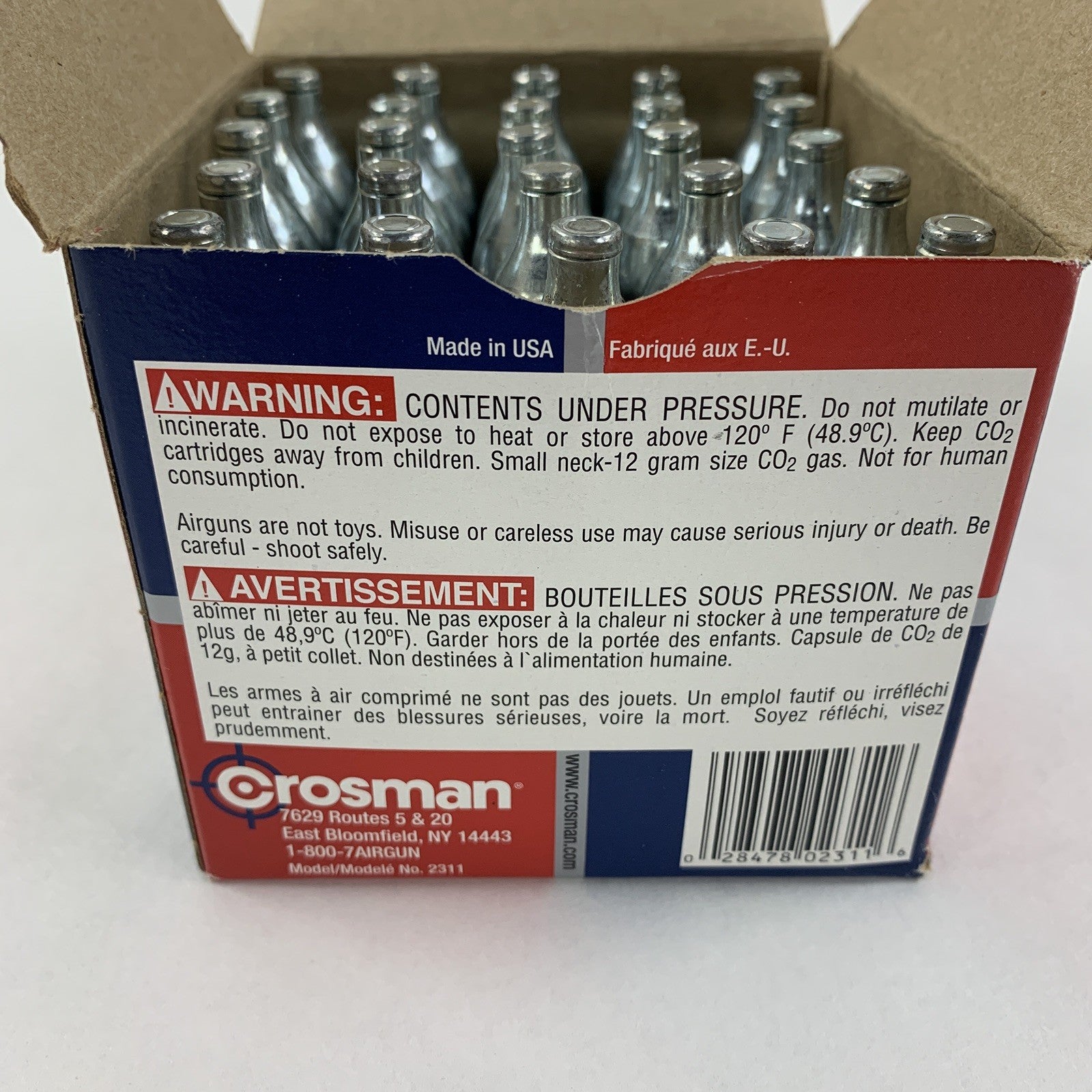 Crosman 25 Count Box 12G CO2 Powerlet Cartridges For Air Guns New