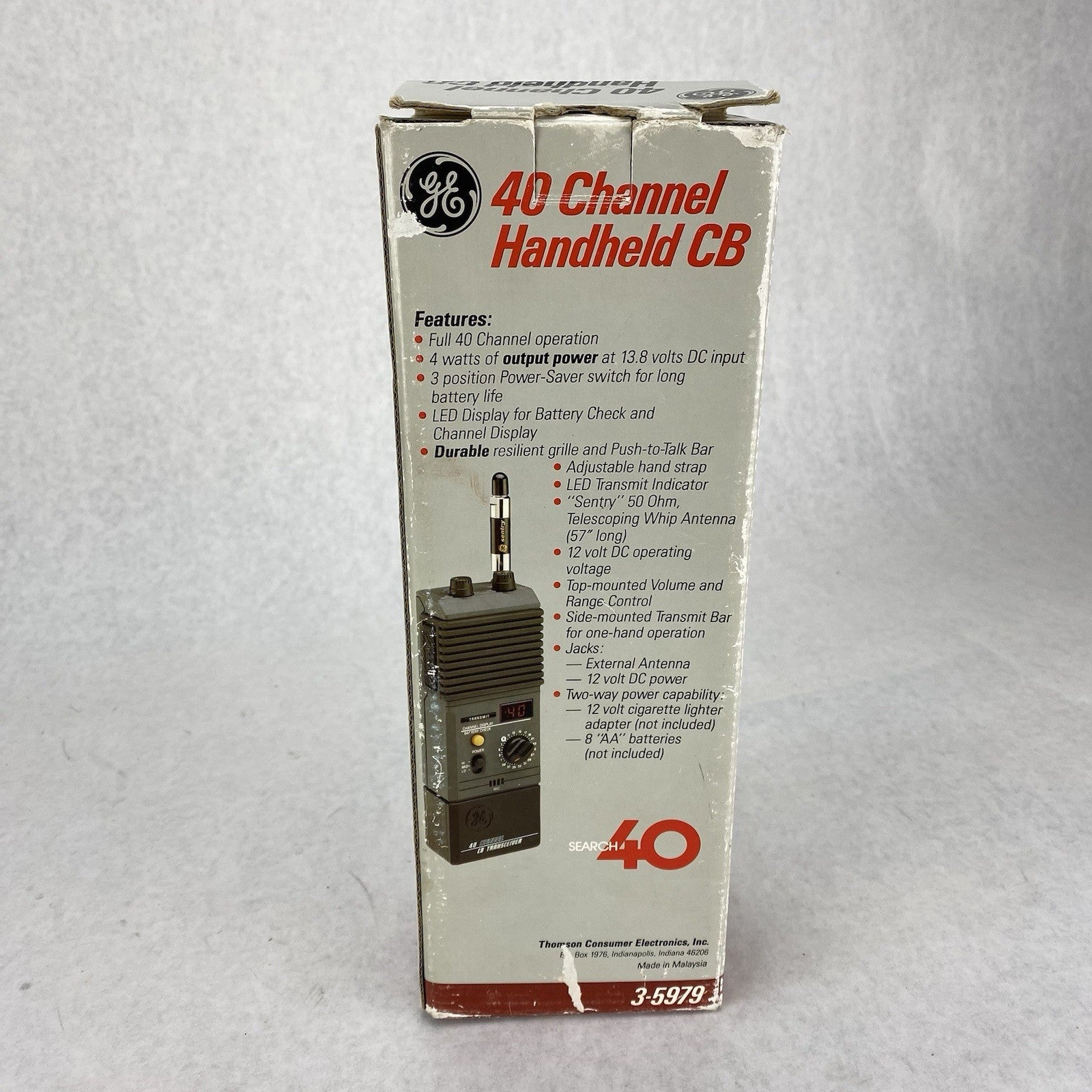 General Electric 3-5979 40-Channel Handheld CB Transceiver Untested