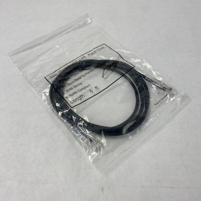 Slim 28AWG UTP Cat6 Patch Cord 6ft Black (Lot of 10)