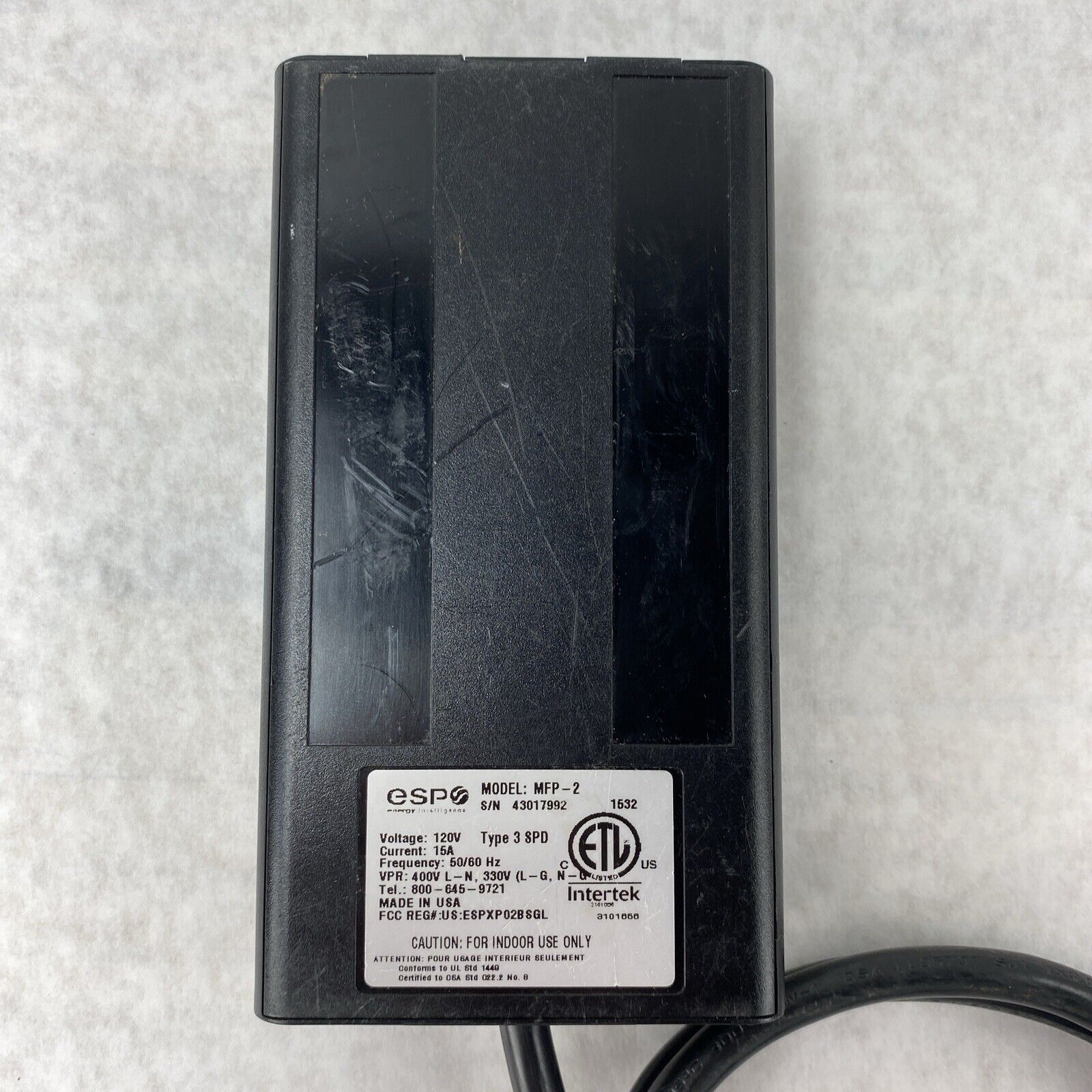 ESP MFP-2 Type 3 SPD Compact Power Filter 120V 15A 50/60 Hz
