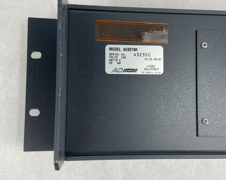 American Dynamics Sensormatic Video Controller AD2078R with Joystick - NO KEY