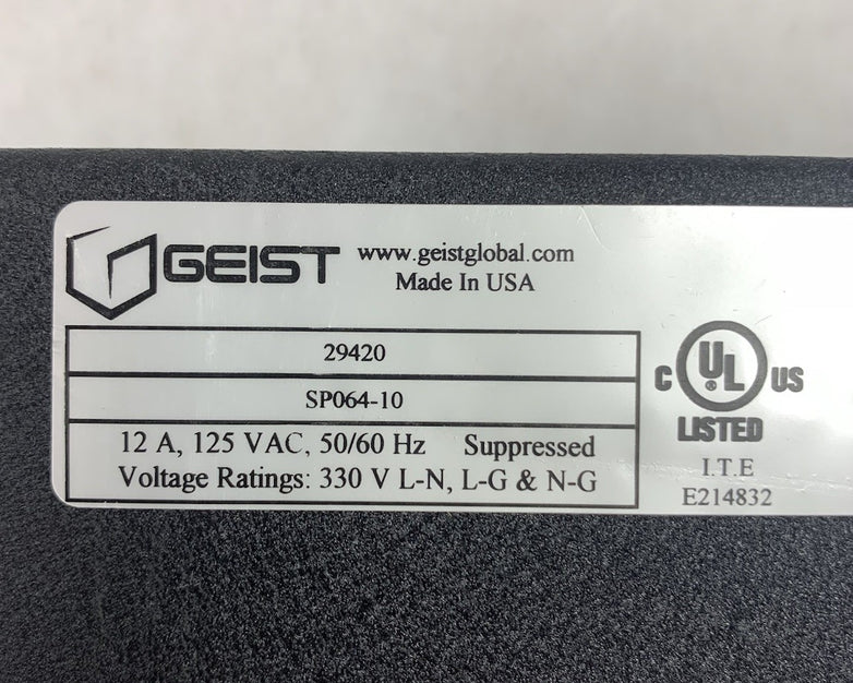 Geist 29420 SP064-10 6-Outlet Power Distribution Unit