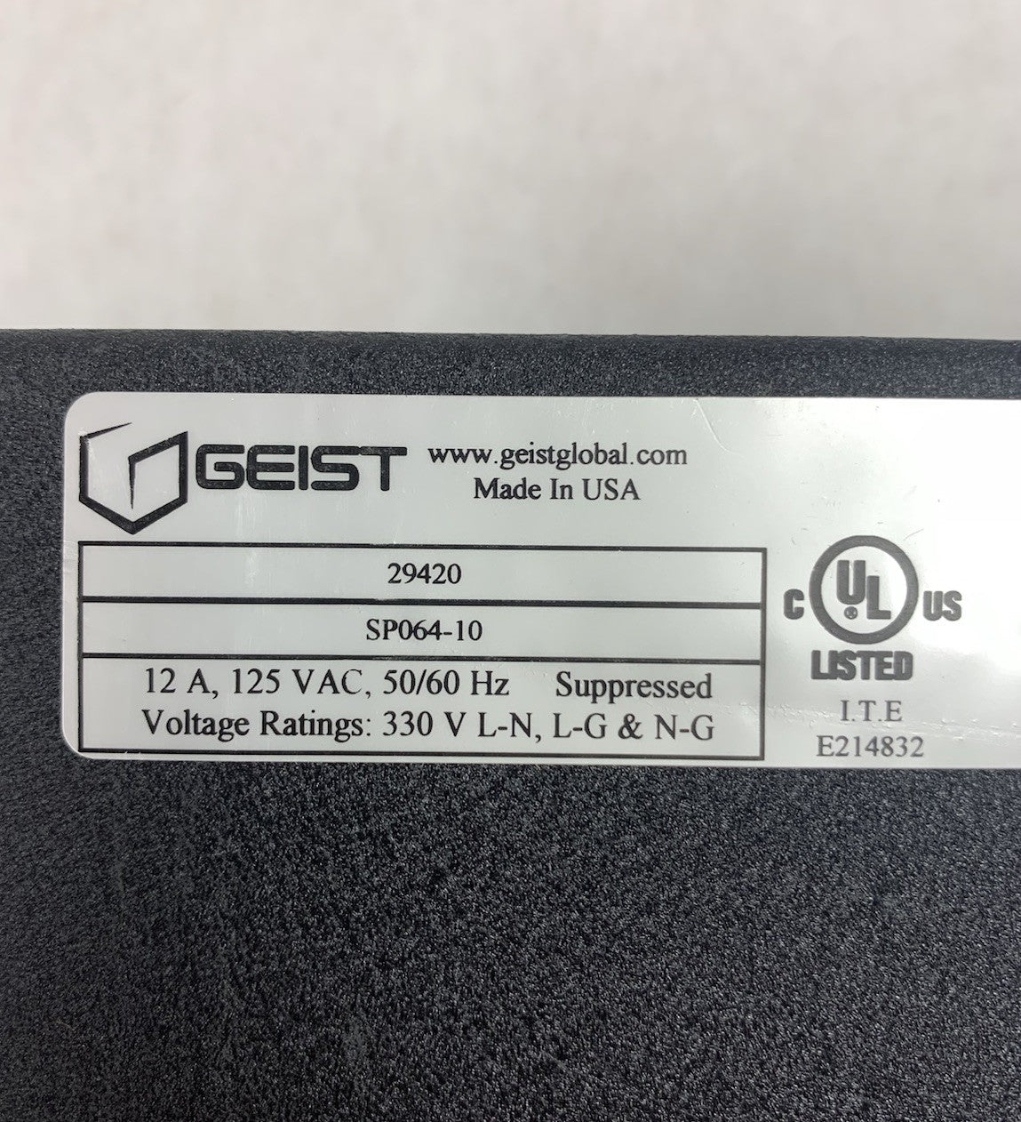 Geist 29420 SP064-10 6-Outlet Power Distribution Unit10