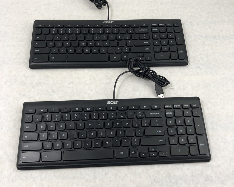 Lot of 2 Acer KB69211 USB Wired Slim Office Home Keyboard - Black