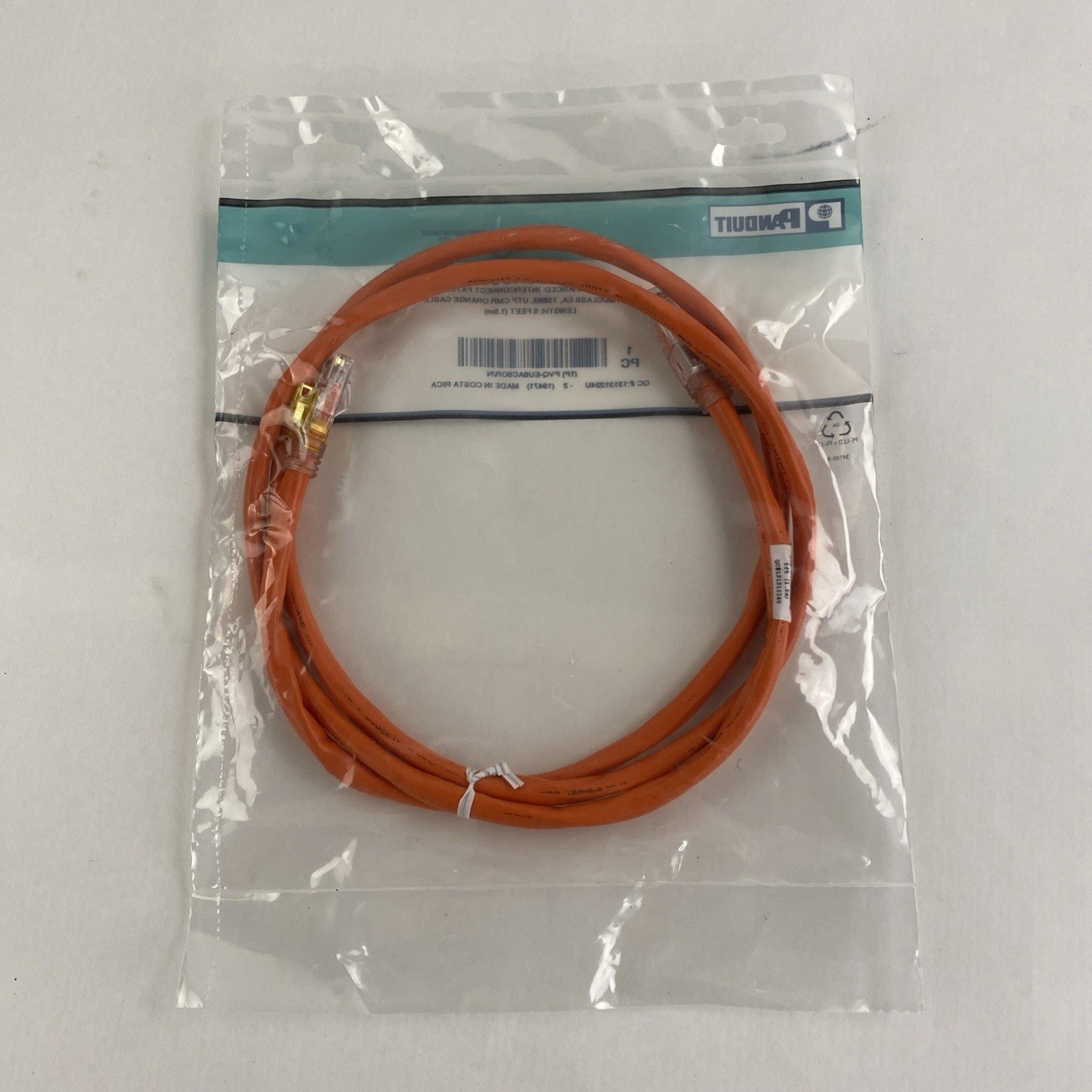 Enhanced Patch Cord CAT 6A PVQ- EU6AC10WH Panview Orange Cable IQ 5FT - Lot of 62