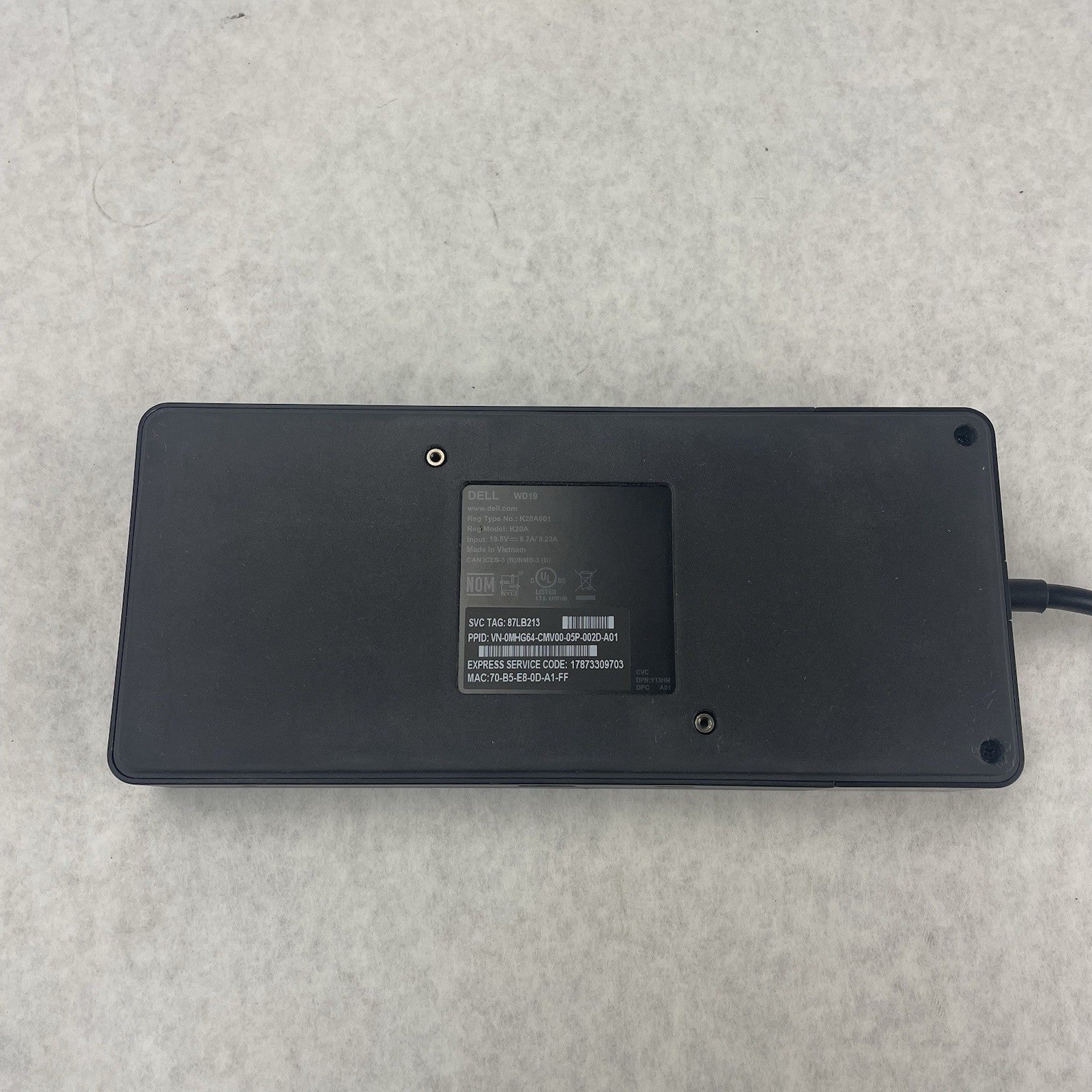 Dell 0t70wn USB-C Cable No Power Supply7