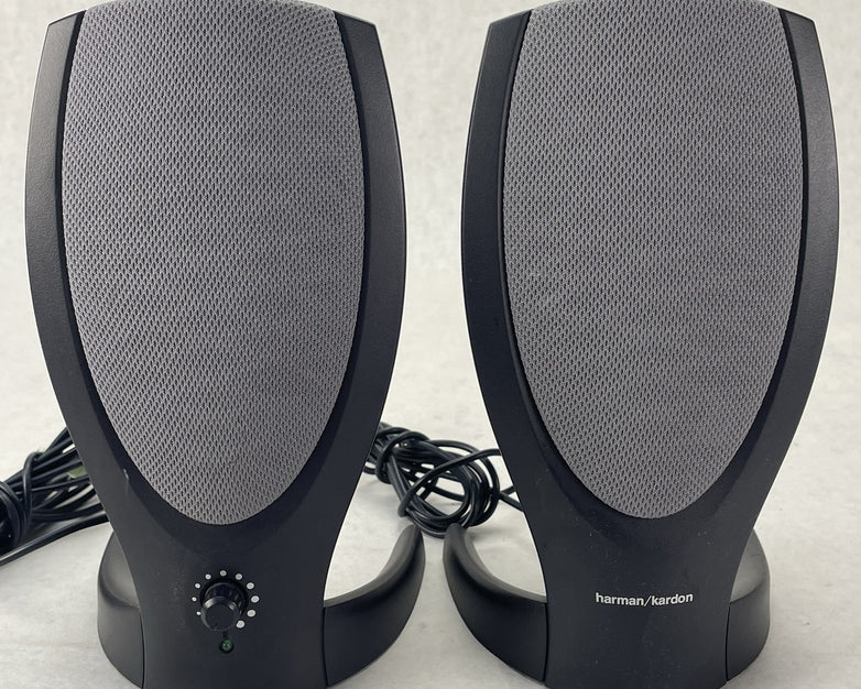 Harman Kardon A00 Wired Computer Speakers Black/Gray Tested No Power Cord