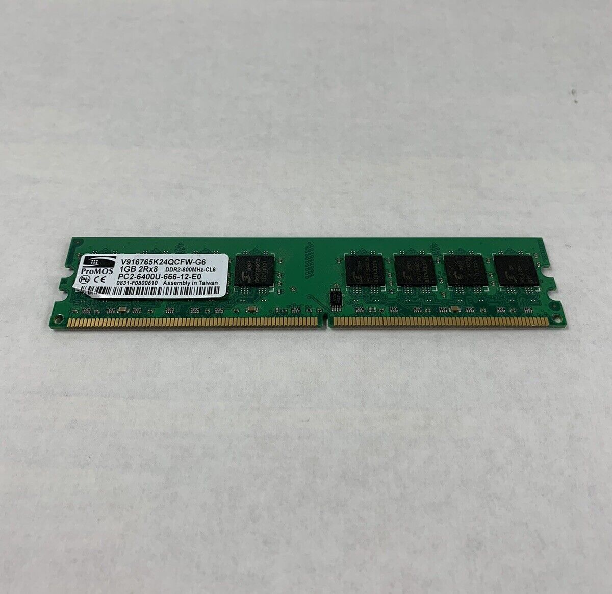 ProMOS 512MB 1Rx8 DDR2-800 PC2-6400 240pin DIMM V916764K24QCFW-G6 (Lot of 6)