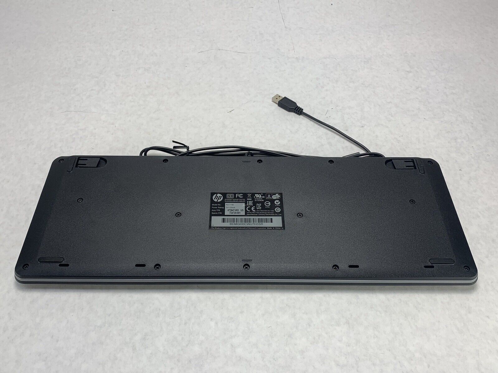 HP 672647-003 KU-1156 Wired Standard QWERTY USB Desktop Keyboard Black