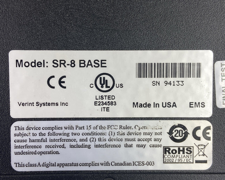 Verint Sr-8 Base Security Data Transfer Interface