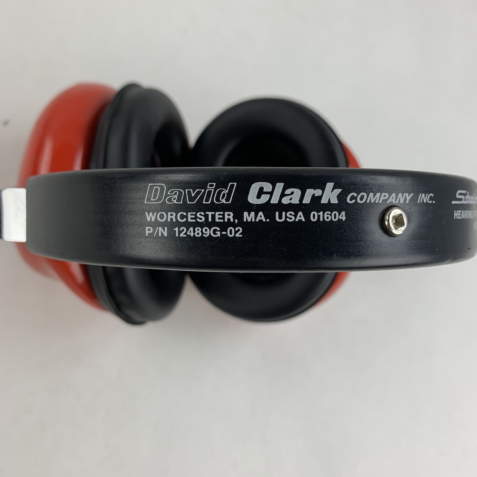 David Clark Company 310S Protective Headgear 12489G-02 Red Vintage