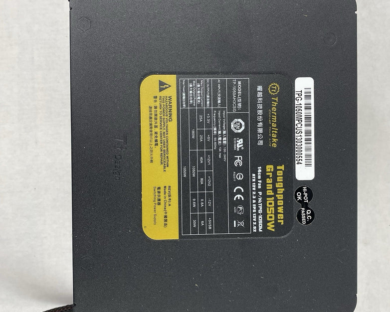 Thermaltake TP-1050AH3CSG TPG-1050M Toughpower Grand 1050W Power Supply Tested