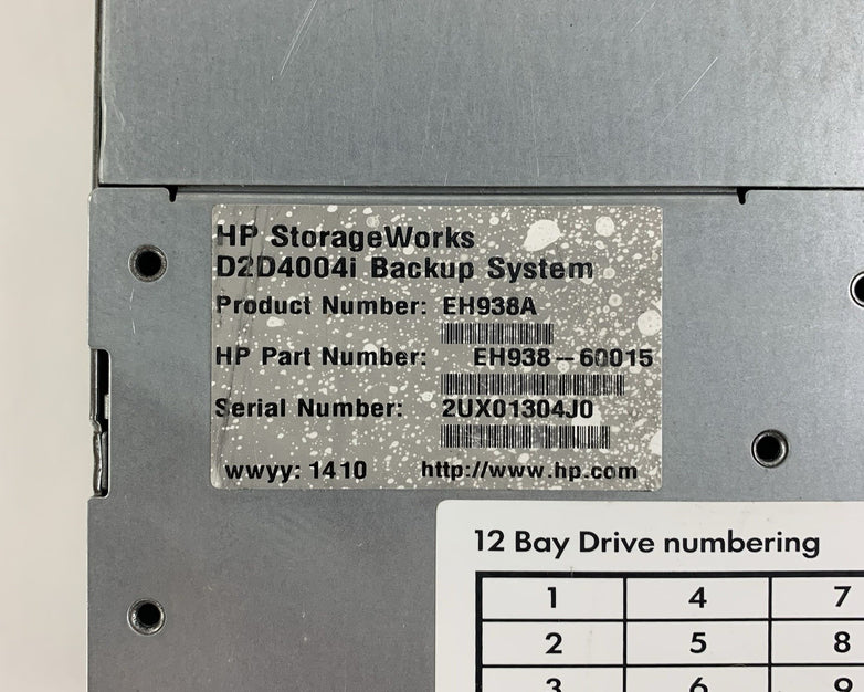 HP StorageWorks D2D Backup System 1x AMD Opteron 2383 2.7GHz 8GB RAM No OS/HDD