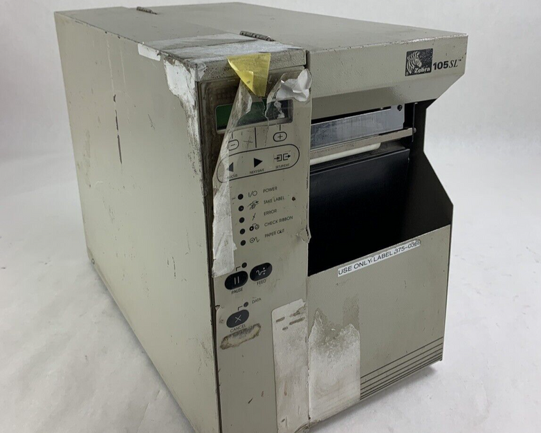 Zebra 105SL Label Printer Tested and For Parts and Repair