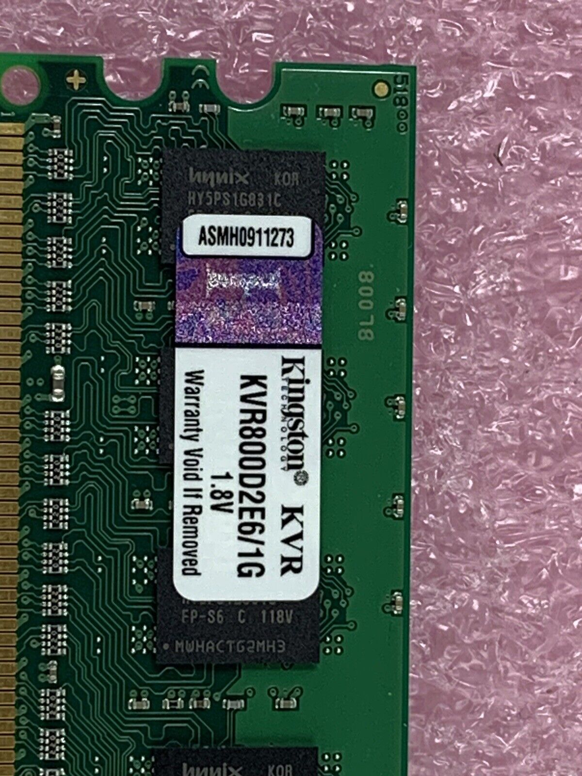 Kingston KVR800D2E6/1G 1GB 1.8V RAM