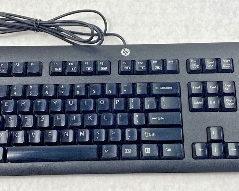 HP 701424-001 USB Desktop Office Quiet Keys KU-1156 Keyboard 672647-00 Black