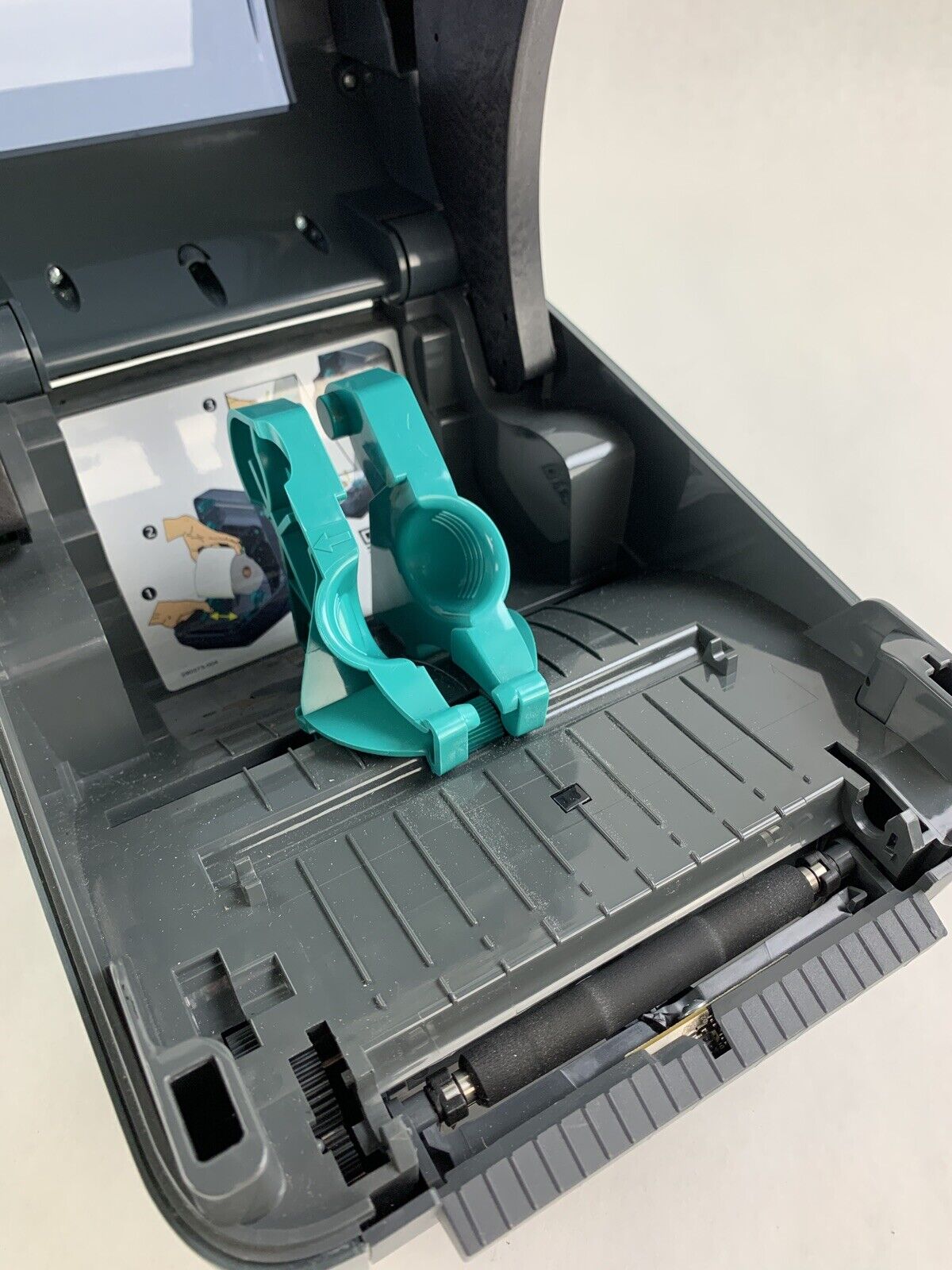 Zebra GX420T Direct Thermal Label Printer Aging Print Head Missing Roller Parts