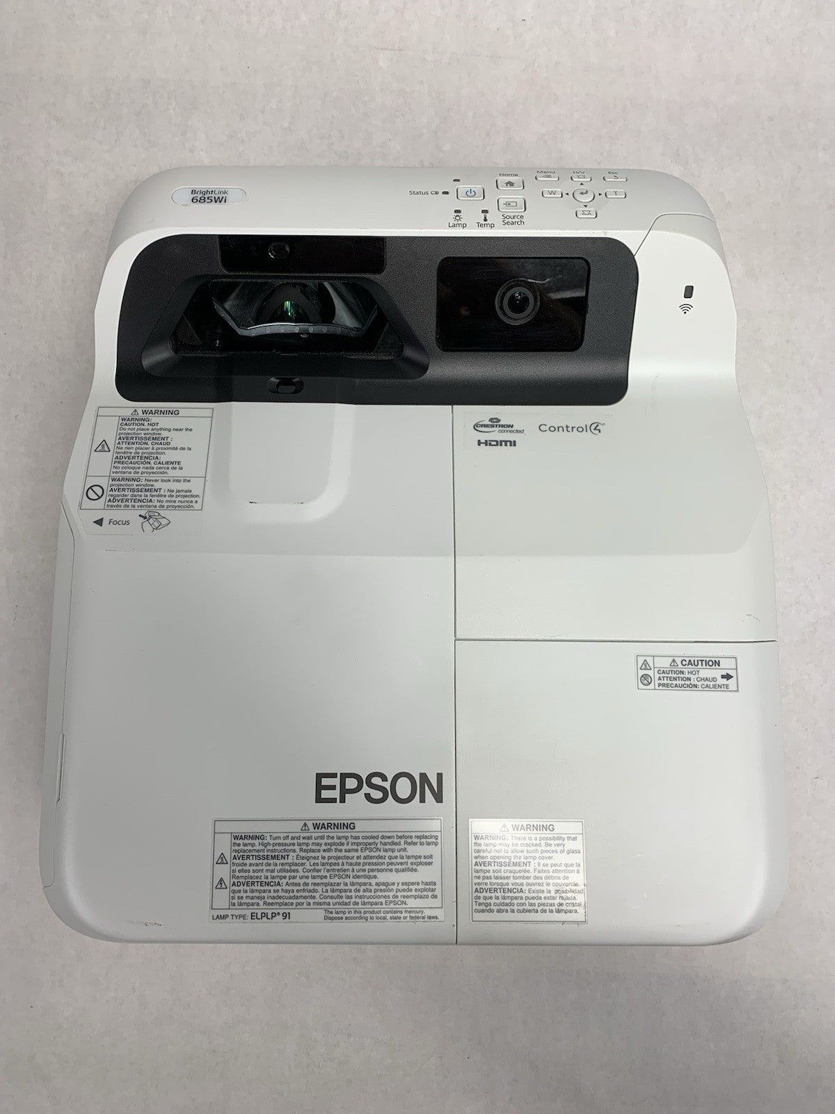 Epson H741A BrightLink 685Wi LCD Projector 3805 Lamp Hours