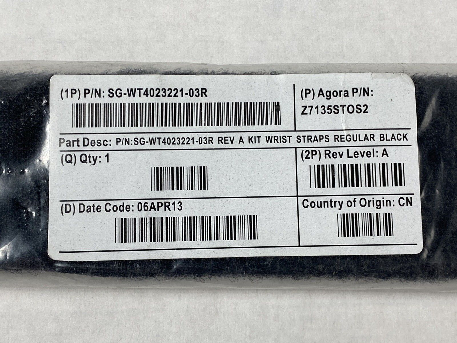 Lot of 3 Genuine OEM Zebra SG-WT4023221-03R 10" Black Wrist Straps