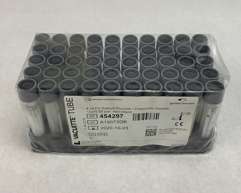Vacuette 454297 4ml FX Sodium Flouride / Potassium Oxalate 13x75 50pcs Tubes