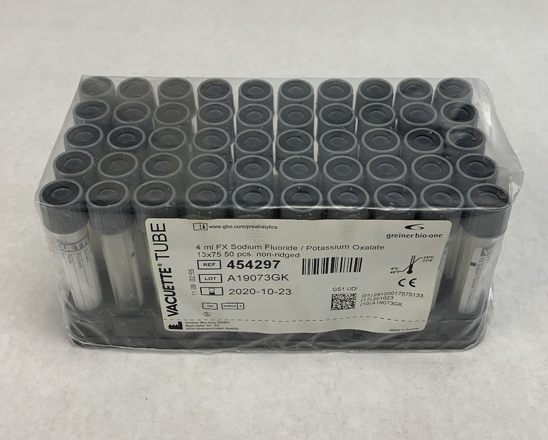 Vacuette 454297 4ml FX Sodium Flouride / Potassium Oxalate 13x75 50pcs Tubes