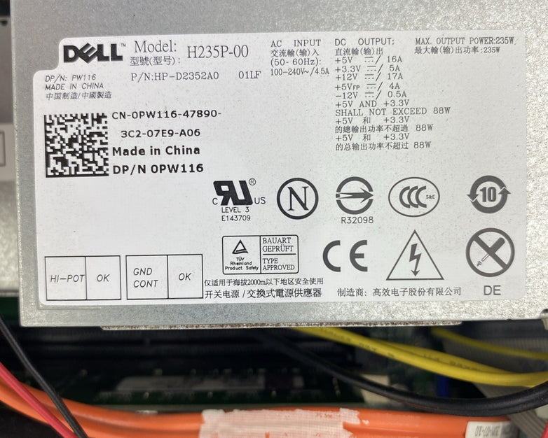 Dell Optiplex 780 SFF Intel Core 2 Duo E8400 3.0GHz 4GB RAM No HDD No OS
