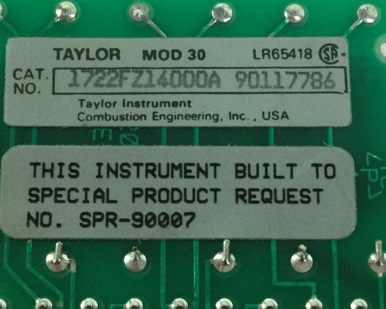 Taylor 1722FZ14000A  REV AB  MS4112  90117721  MOD 30  LR65418  SPR-90007
